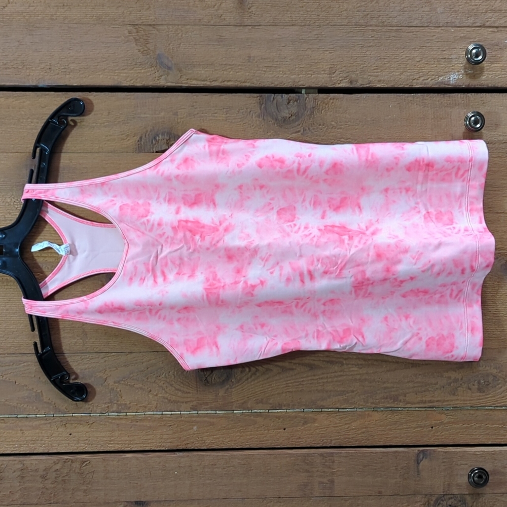 Pink Tie Dye UA Racerback Workout Tank